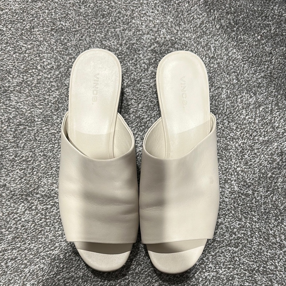 Vince Cream Mules with Minimalist Design
